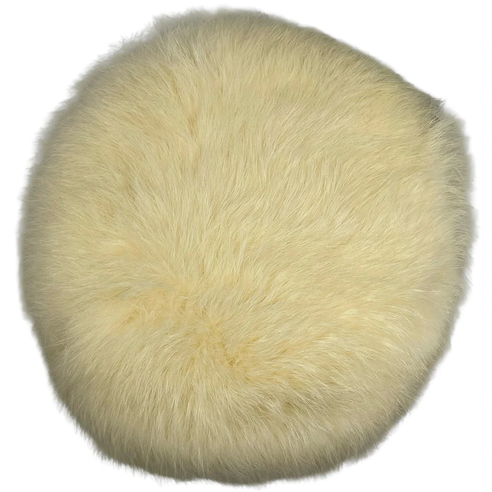 Vintage The Bonnet Shoppe Cream Faux Fur Black Satin Pillbox Hat Made In USA - Picture 5 of 9